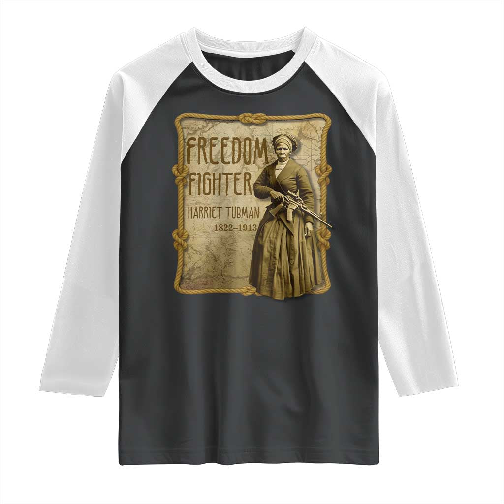 Harriet Tubman Freedom Fighter Raglan Shirt Feminist History Gift - Wonder Print Shop