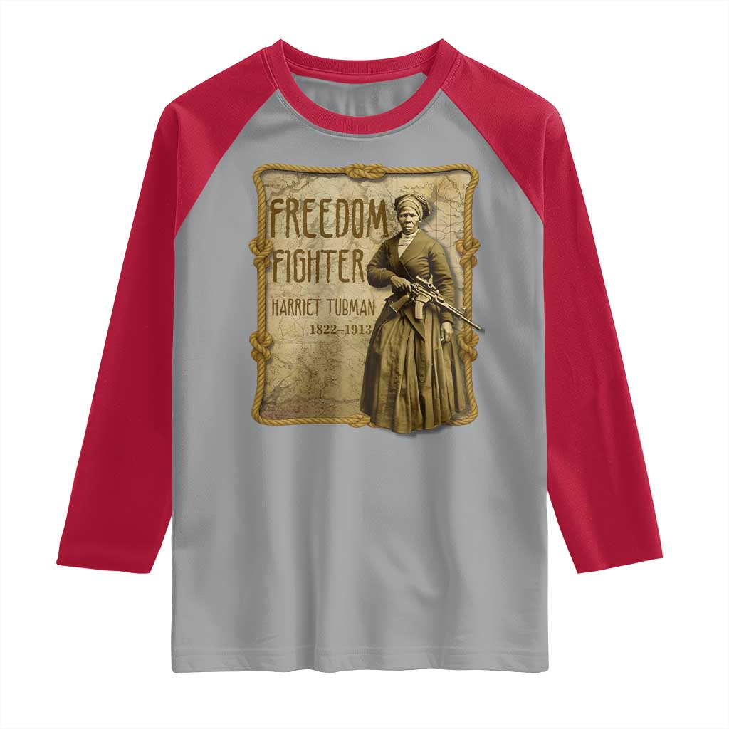 Harriet Tubman Freedom Fighter Raglan Shirt Feminist History Gift - Wonder Print Shop