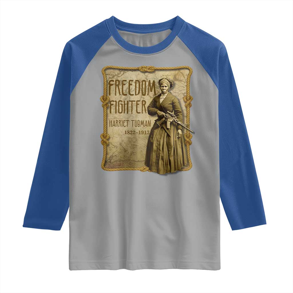 Harriet Tubman Freedom Fighter Raglan Shirt Feminist History Gift - Wonder Print Shop