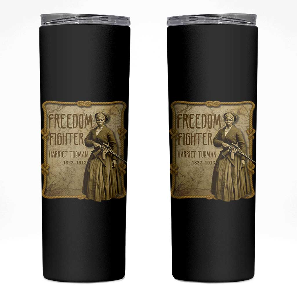 Harriet Tubman Freedom Fighter Skinny Tumbler Feminist History Gift - Wonder Print Shop