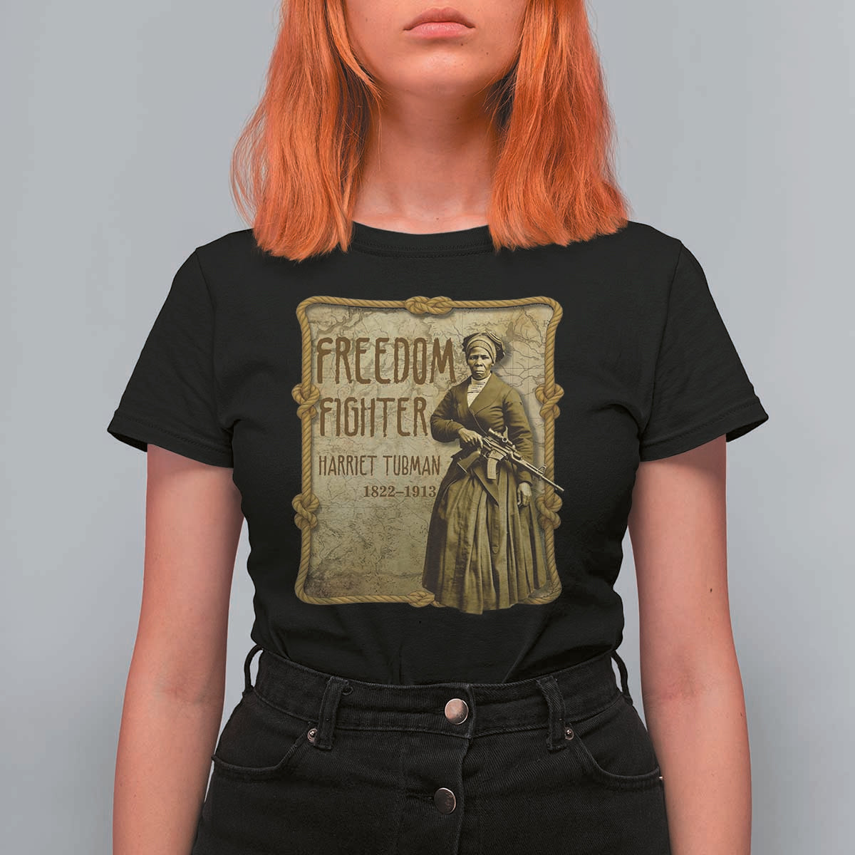 Harriet Tubman Freedom Fighter T Shirt For Women Feminist History Gift - Wonder Print Shop