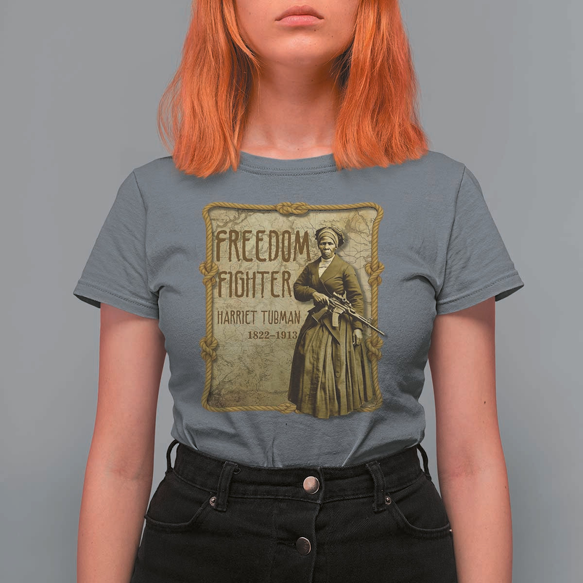 Harriet Tubman Freedom Fighter T Shirt For Women Feminist History Gift - Wonder Print Shop
