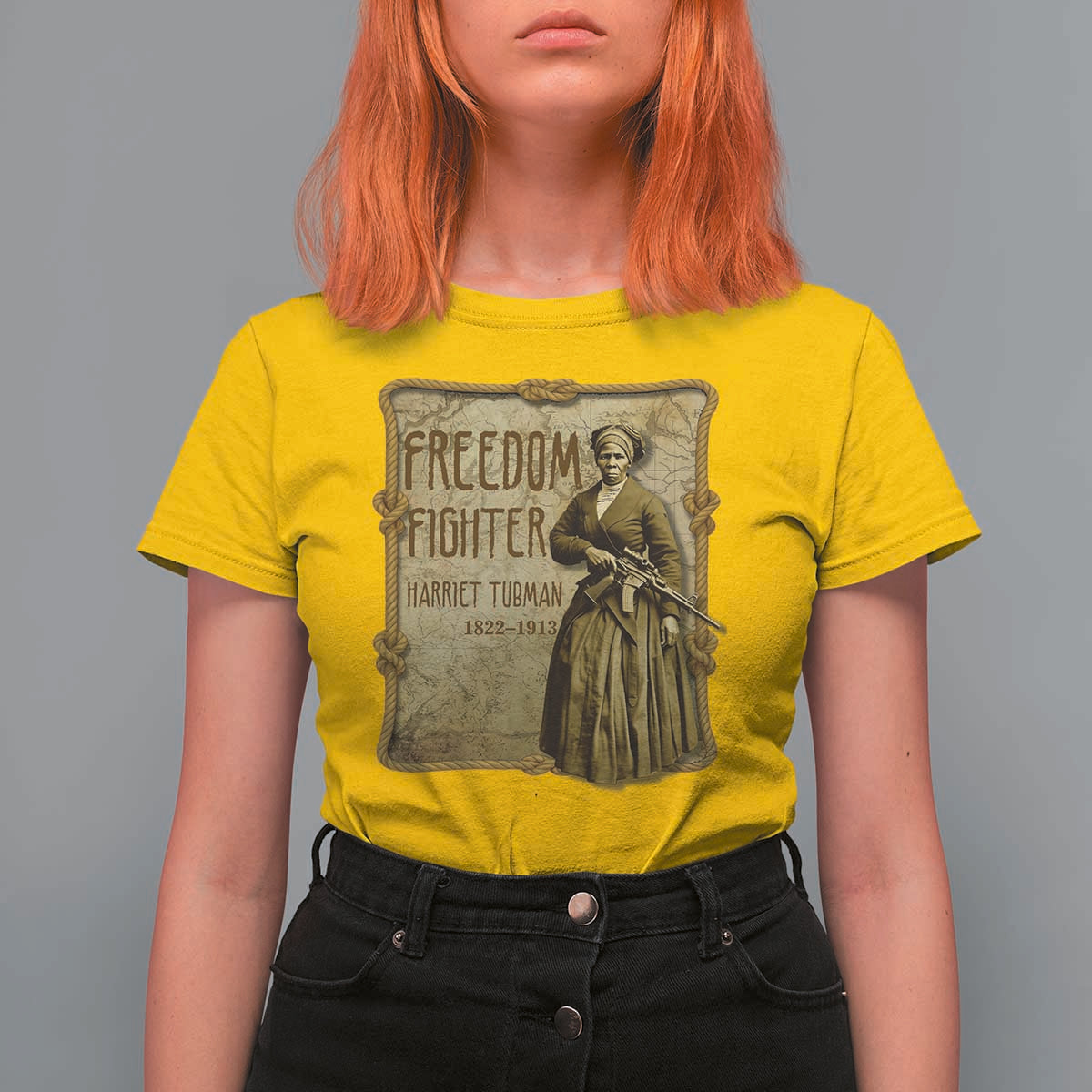 Harriet Tubman Freedom Fighter T Shirt For Women Feminist History Gift - Wonder Print Shop