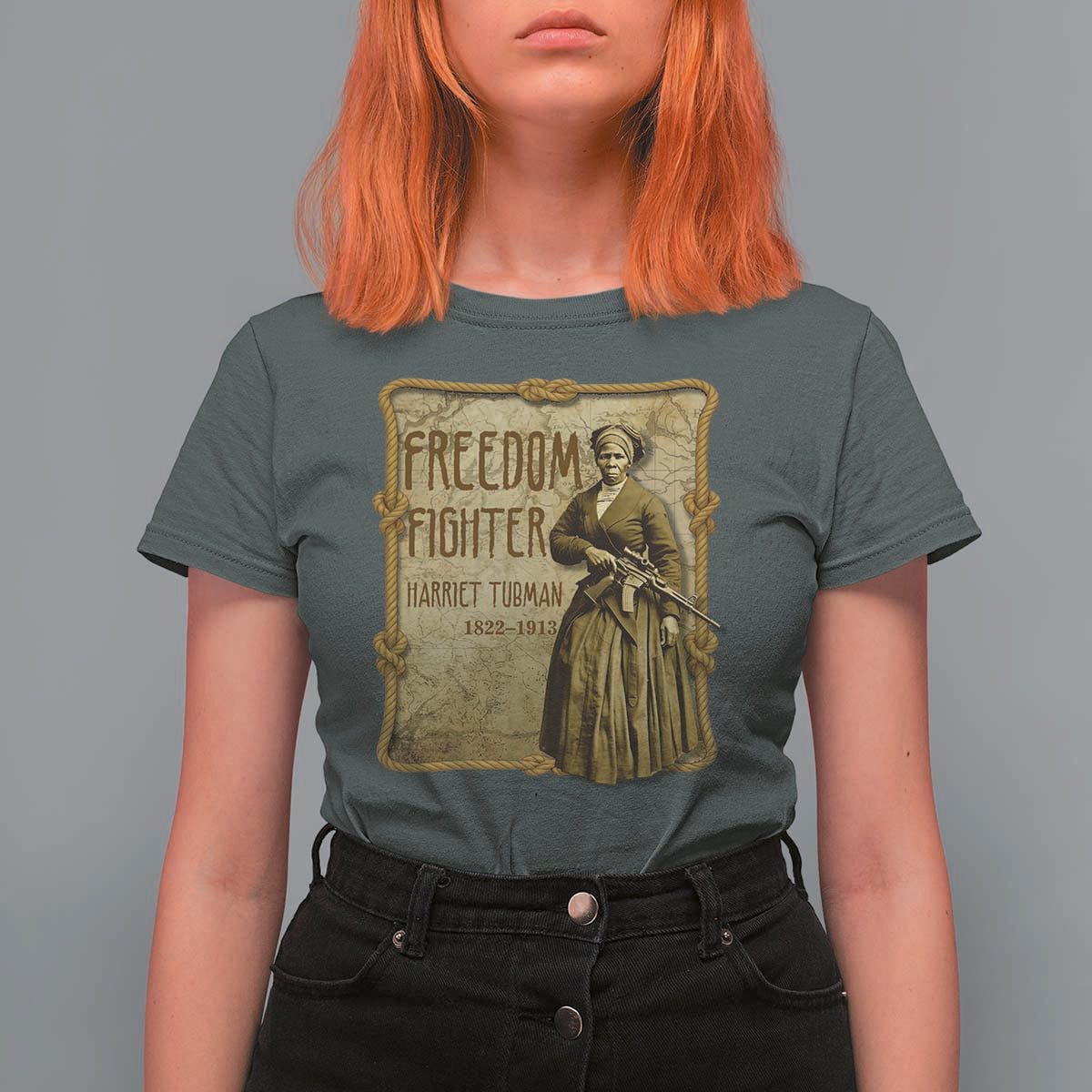 Harriet Tubman Freedom Fighter T Shirt For Women Feminist History Gift - Wonder Print Shop