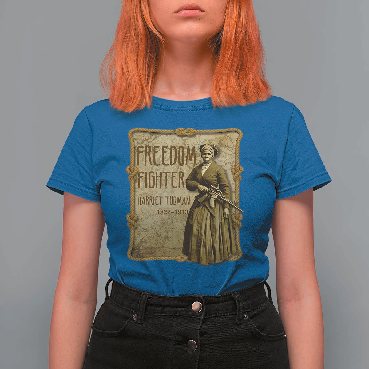 Harriet Tubman Freedom Fighter T Shirt For Women Feminist History Gift - Wonder Print Shop