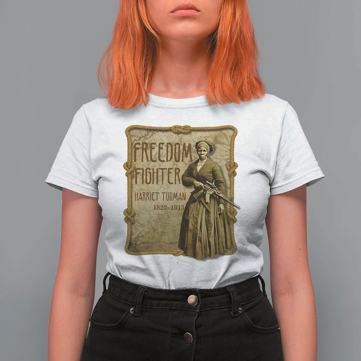 Harriet Tubman Freedom Fighter T Shirt For Women Feminist History Gift - Wonder Print Shop
