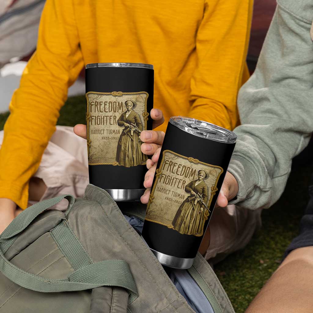 Harriet Tubman Freedom Fighter Tumbler Cup Feminist History Gift - Wonder Print Shop