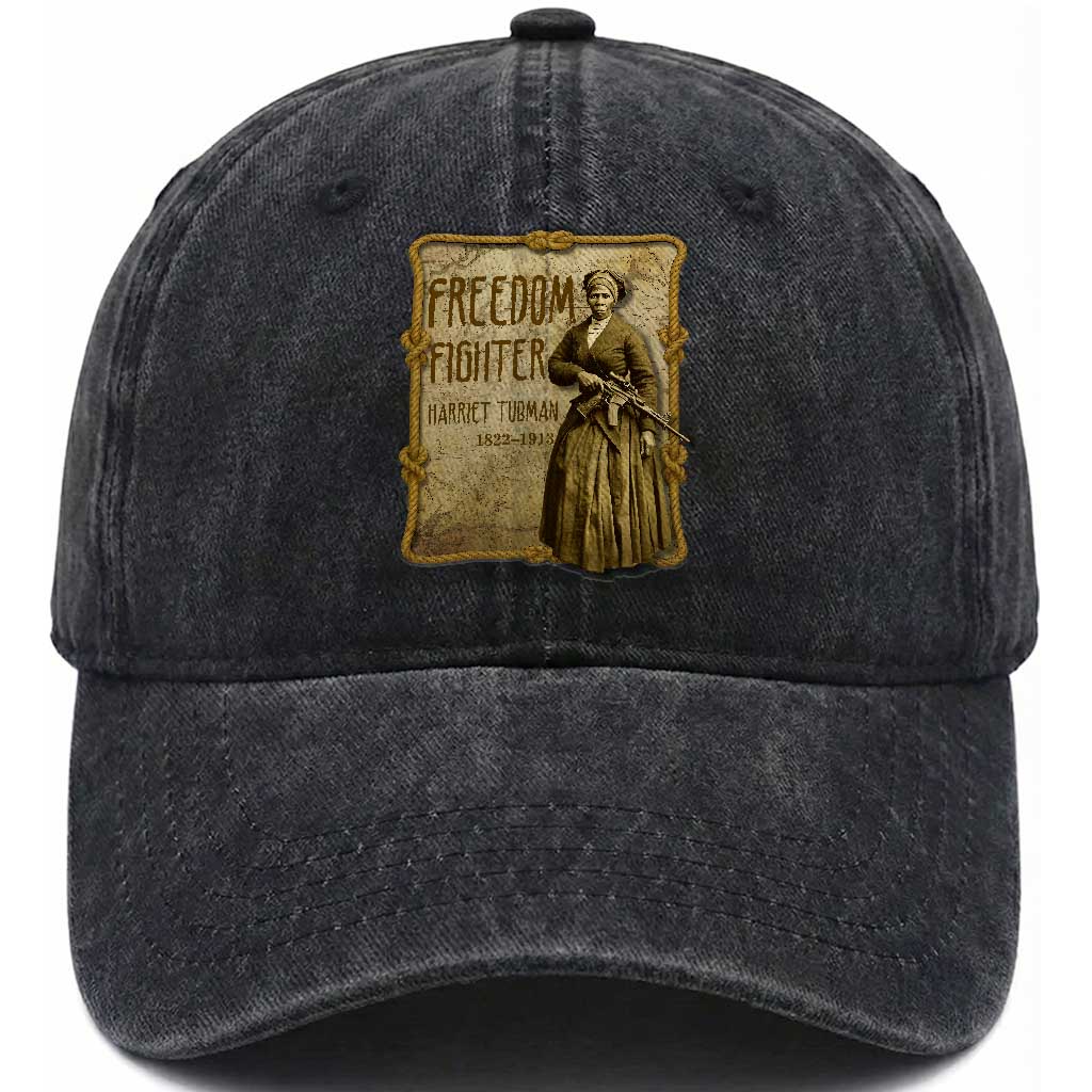 Harriet Tubman Freedom Fighter Washed Cotton Baseball Cap Feminist History Gift