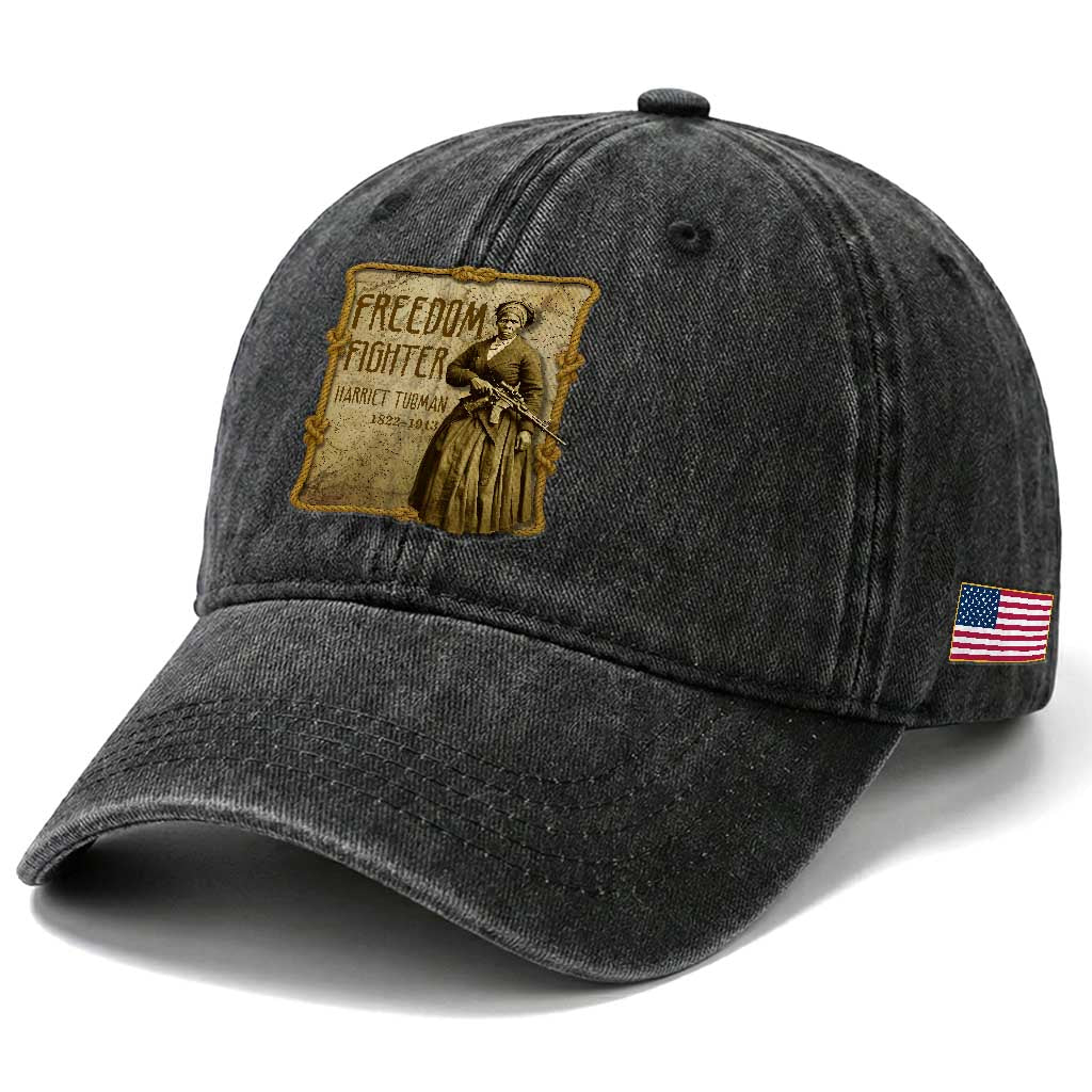 Harriet Tubman Freedom Fighter Washed Cotton Baseball Cap Feminist History Gift