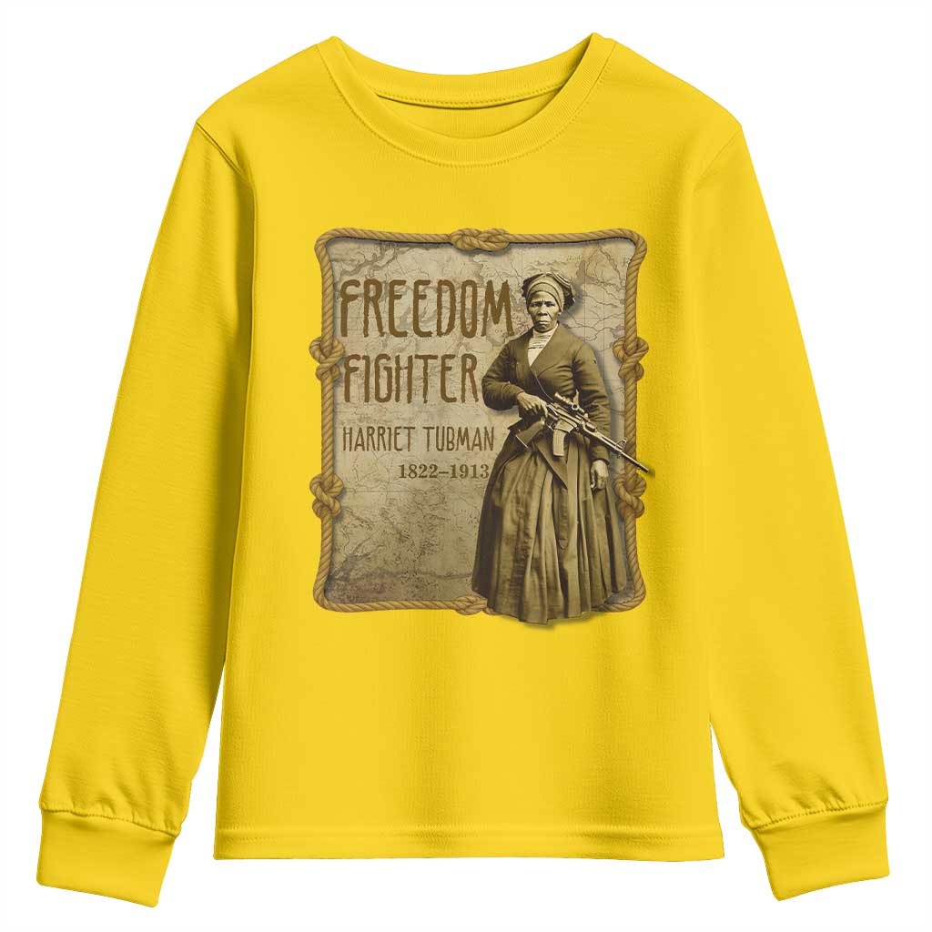 Harriet Tubman Freedom Fighter Youth Sweatshirt Feminist History Gift - Wonder Print Shop