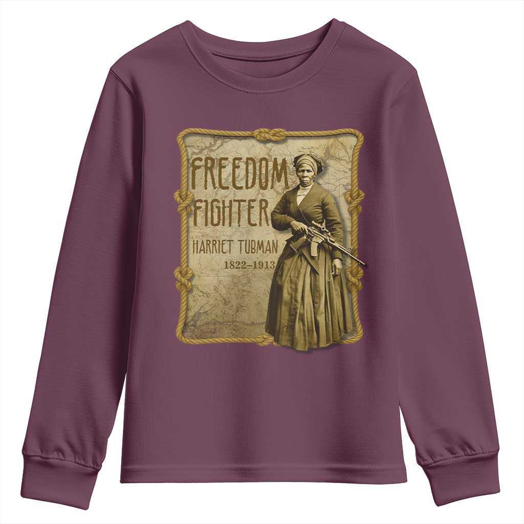 Harriet Tubman Freedom Fighter Youth Sweatshirt Feminist History Gift - Wonder Print Shop