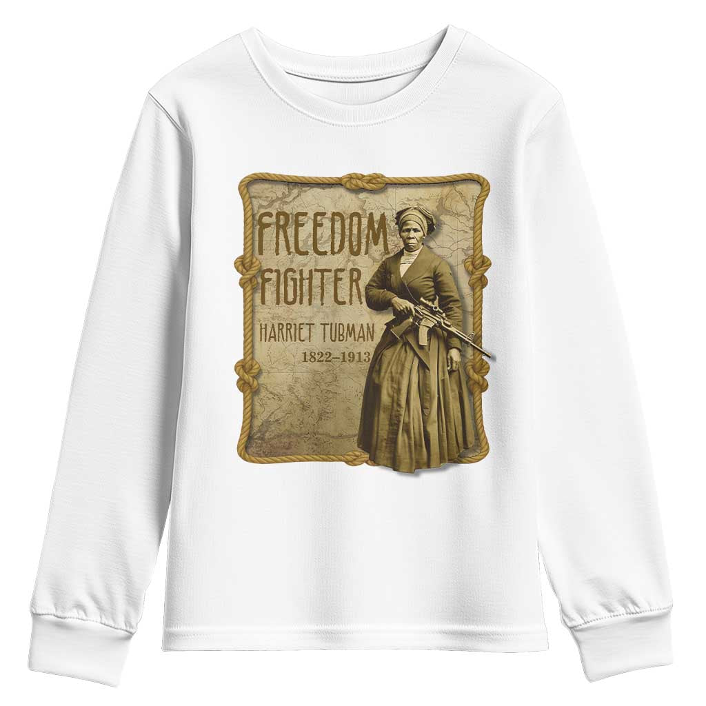 Harriet Tubman Freedom Fighter Youth Sweatshirt Feminist History Gift - Wonder Print Shop