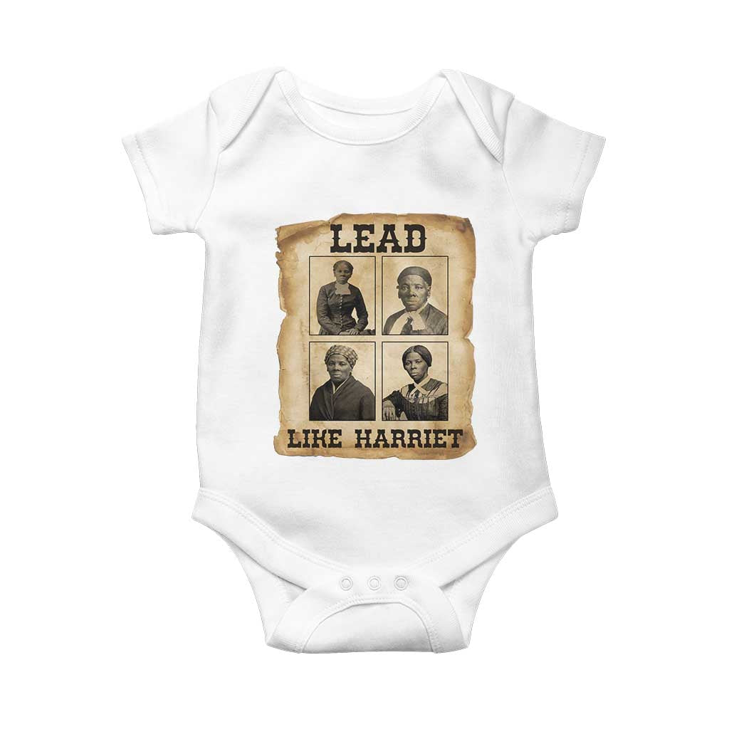 Vintage Harriet Tubman Poster Baby Onesie Lead Like Harriet - Wonder Print Shop