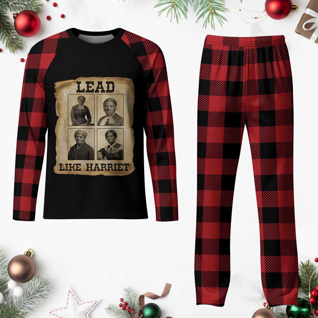 Vintage Harriet Tubman Poster Plaid Pajama Set Lead Like Harriet - Wonder Print Shop