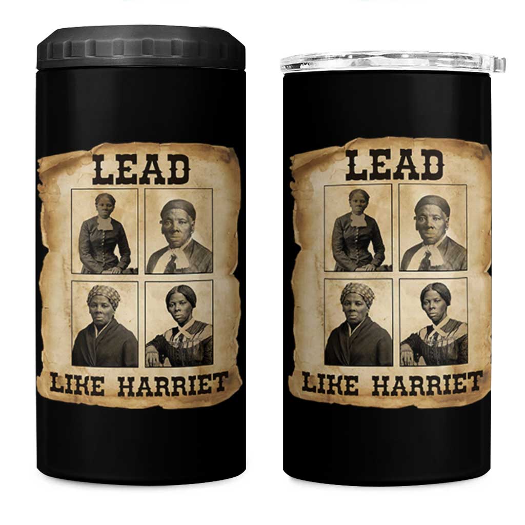 Vintage Harriet Tubman Poster 4 in 1 Can Cooler Tumbler Lead Like Harriet - Wonder Print Shop