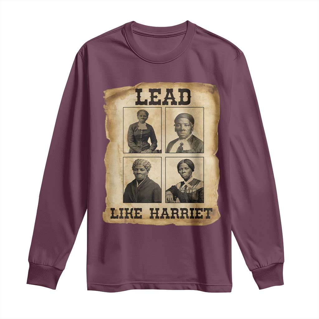 Vintage Harriet Tubman Poster Long Sleeve Shirt Lead Like Harriet - Wonder Print Shop