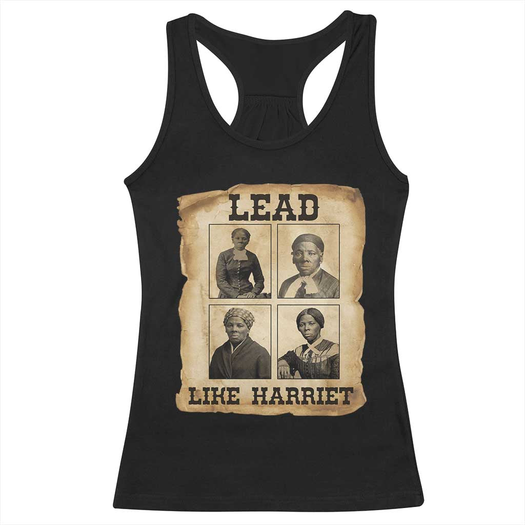 Vintage Harriet Tubman Poster Racerback Tank Top Lead Like Harriet - Wonder Print Shop
