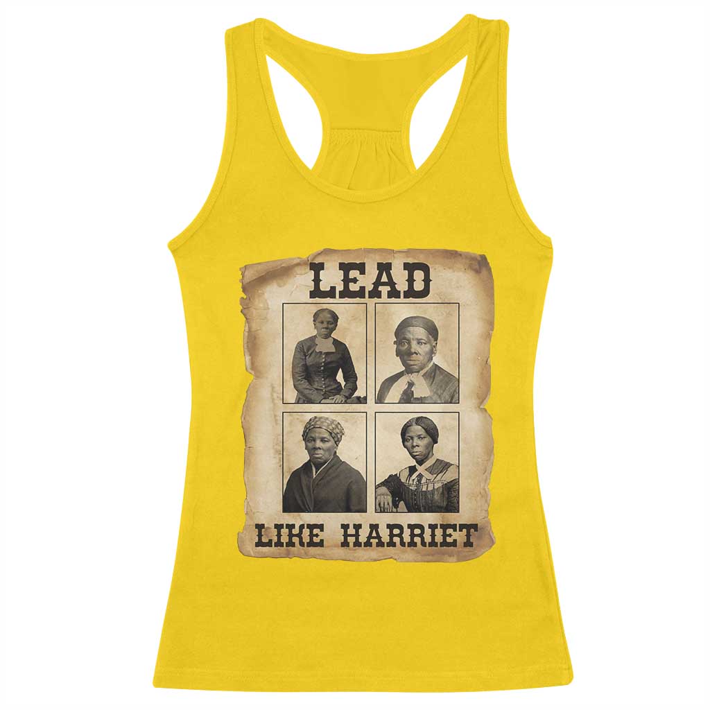 Vintage Harriet Tubman Poster Racerback Tank Top Lead Like Harriet - Wonder Print Shop