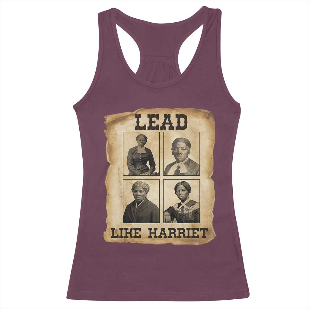 Vintage Harriet Tubman Poster Racerback Tank Top Lead Like Harriet - Wonder Print Shop
