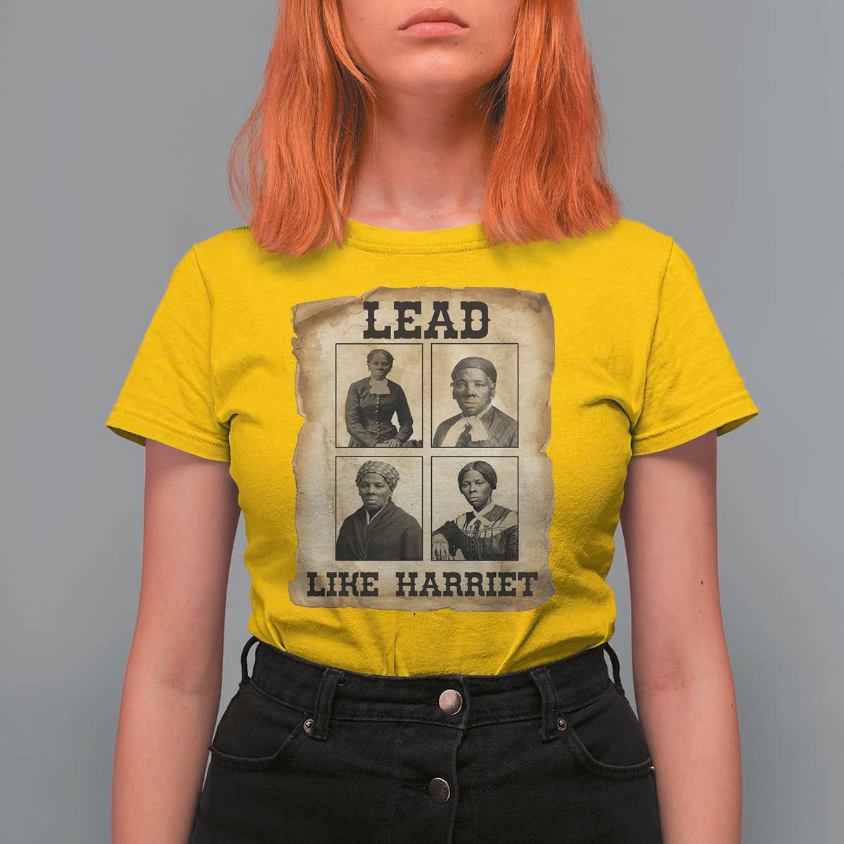Vintage Harriet Tubman Poster T Shirt For Women Lead Like Harriet - Wonder Print Shop