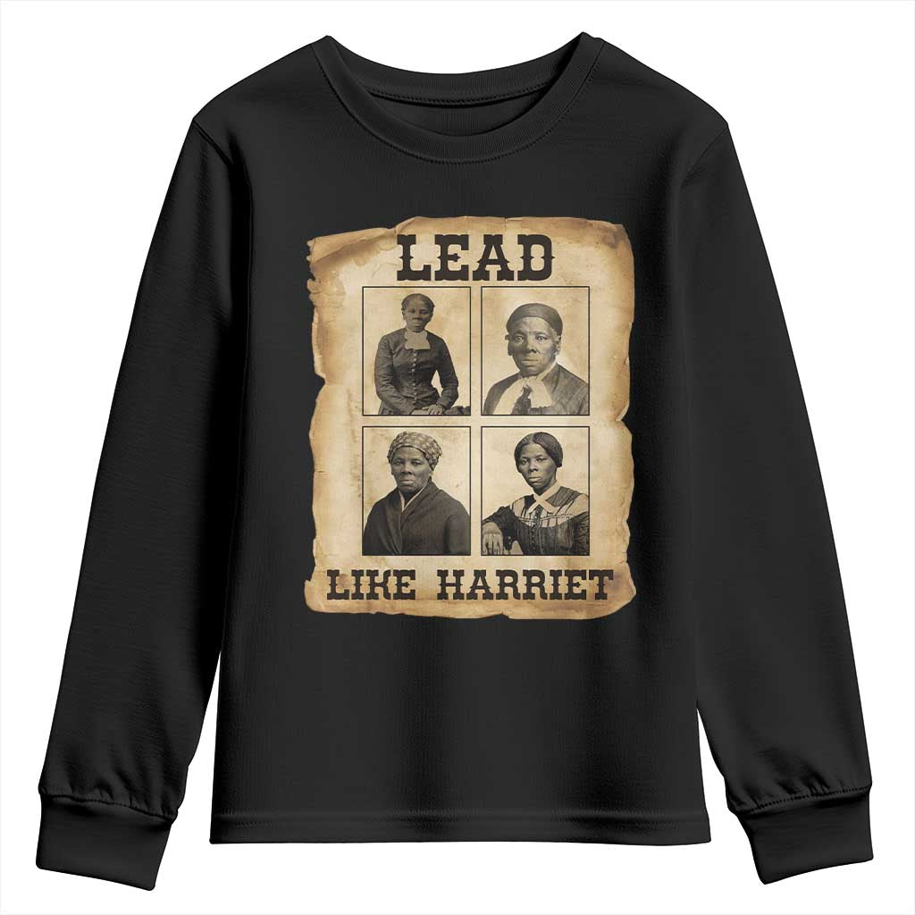 Vintage Harriet Tubman Poster Youth Sweatshirt Lead Like Harriet - Wonder Print Shop
