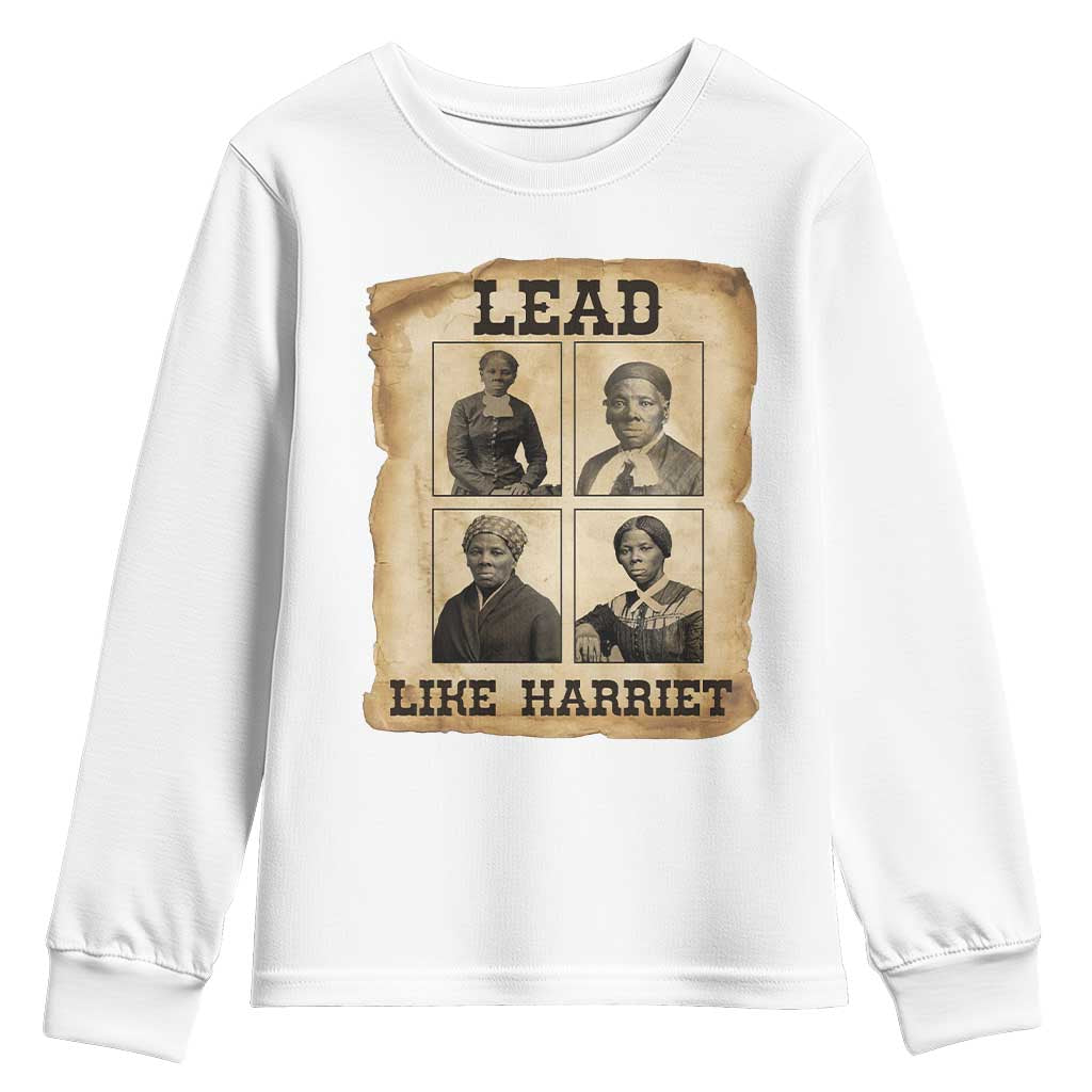 Vintage Harriet Tubman Poster Youth Sweatshirt Lead Like Harriet - Wonder Print Shop