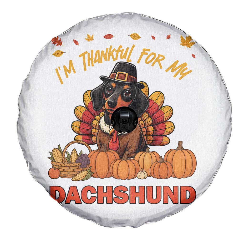 Thanksgiving Dog Spare Tire Cover I Am Thankful For My Dachshund - Wonder Print Shop