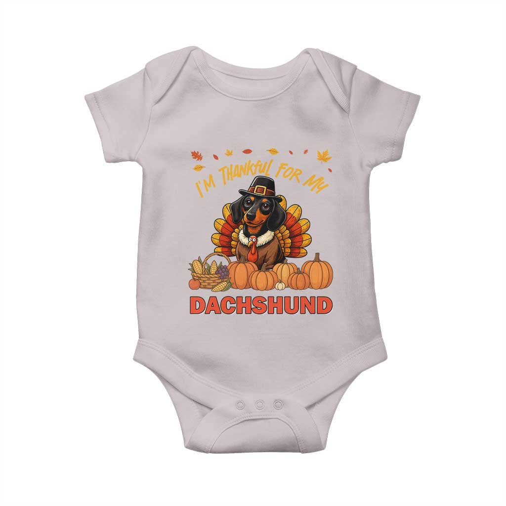 Thanksgiving Dog Baby Onesie I Am Thankful For My Dachshund - Wonder Print Shop