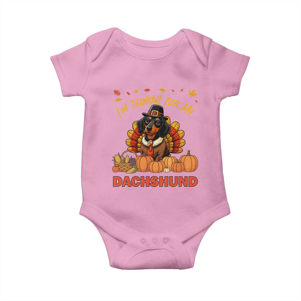 Thanksgiving Dog Baby Onesie I Am Thankful For My Dachshund - Wonder Print Shop