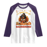 Thanksgiving Dog Raglan Shirt I Am Thankful For My Dachshund - Wonder Print Shop