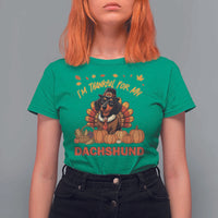 Thanksgiving Dog T Shirt For Women I Am Thankful For My Dachshund - Wonder Print Shop