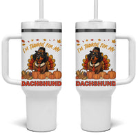 Thanksgiving Dog Tumbler With Handle I Am Thankful For My Dachshund