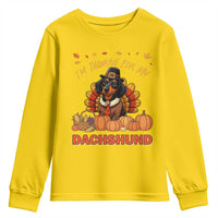 Thanksgiving Dog Youth Sweatshirt I Am Thankful For My Dachshund - Wonder Print Shop