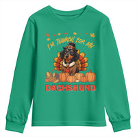 Thanksgiving Dog Youth Sweatshirt I Am Thankful For My Dachshund - Wonder Print Shop