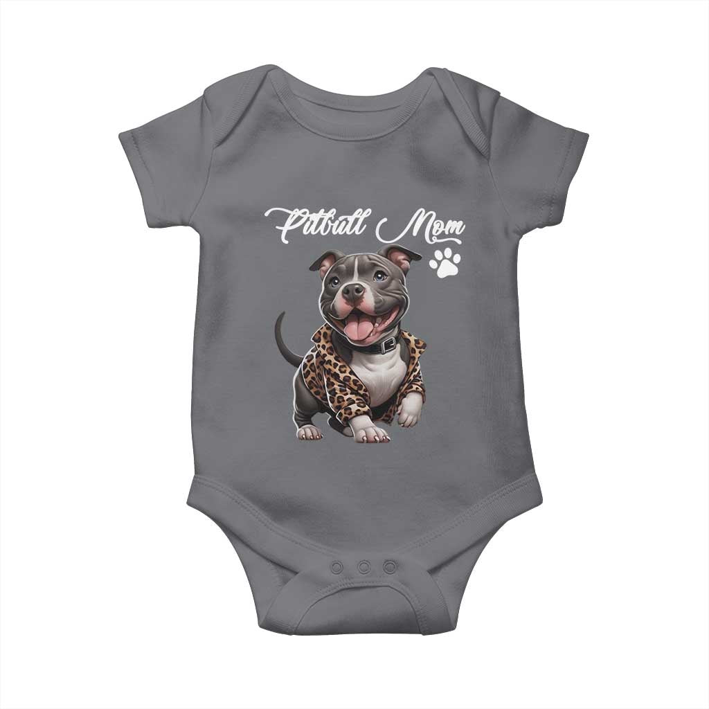 Pitbull Mom Baby Onesie Cute Pitbull Puppy Dog Lovers - Wonder Print Shop