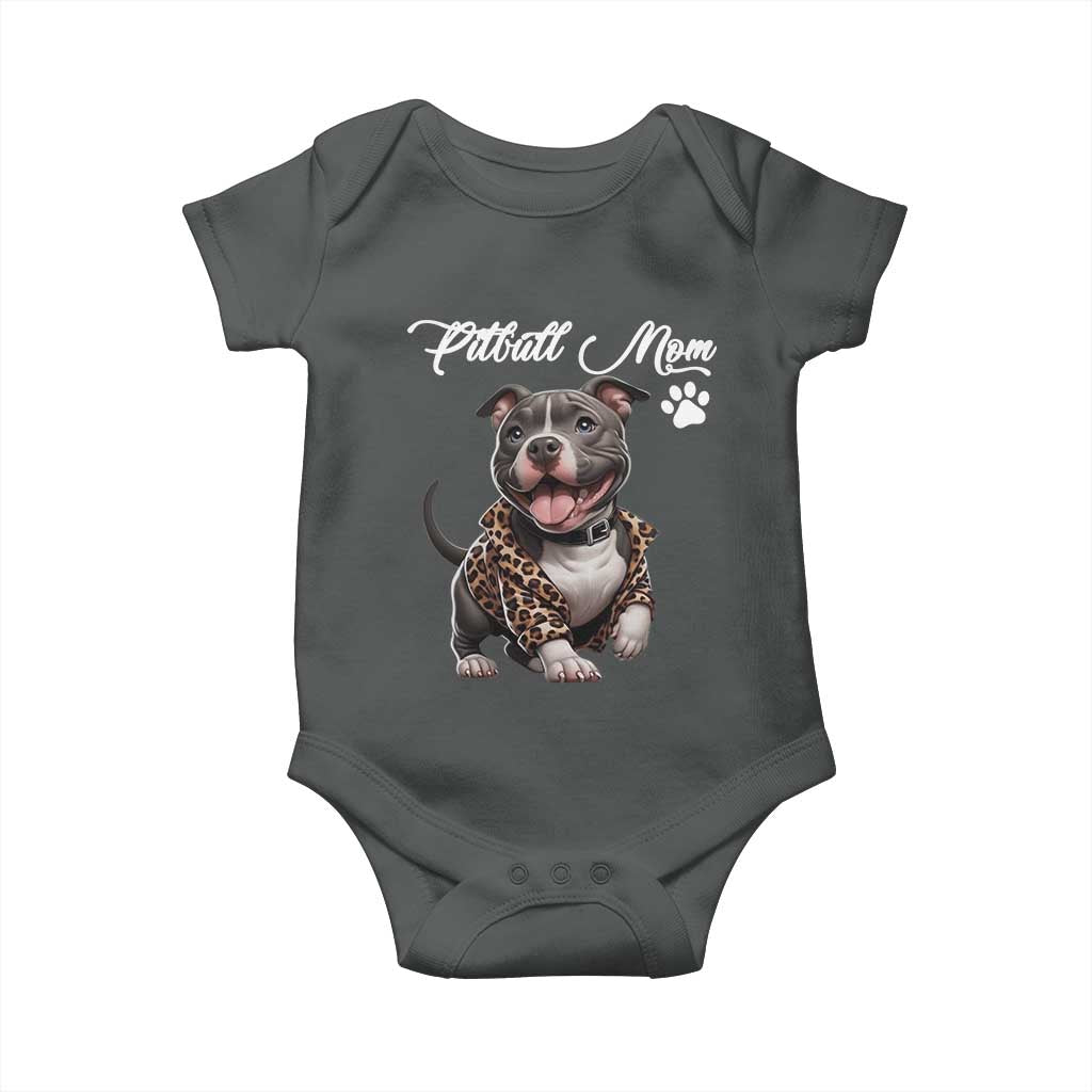 Pitbull Mom Baby Onesie Cute Pitbull Puppy Dog Lovers - Wonder Print Shop