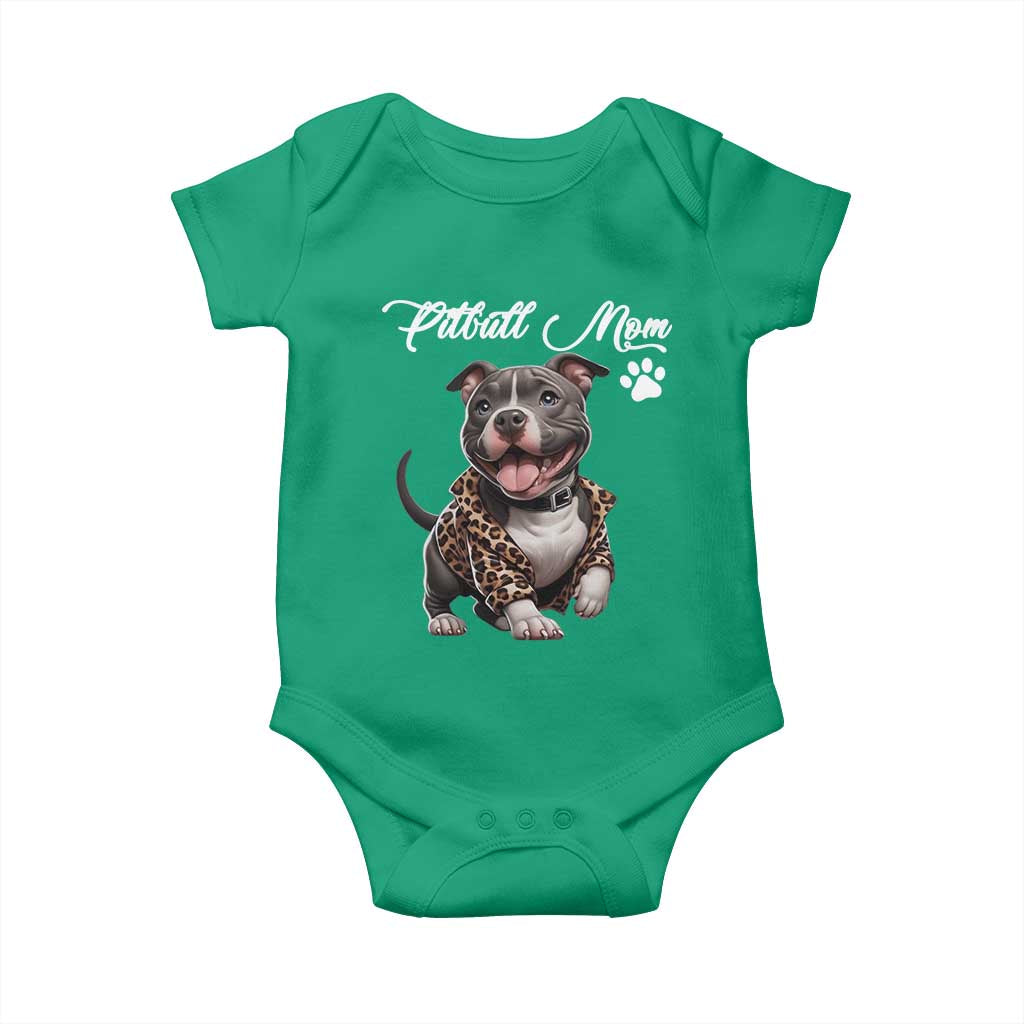 Pitbull Mom Baby Onesie Cute Pitbull Puppy Dog Lovers - Wonder Print Shop