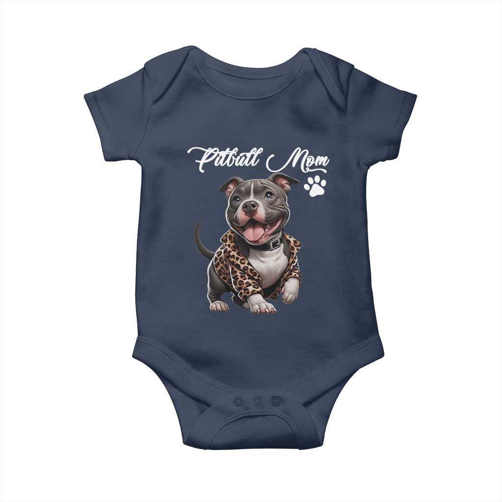 Pitbull Mom Baby Onesie Cute Pitbull Puppy Dog Lovers - Wonder Print Shop