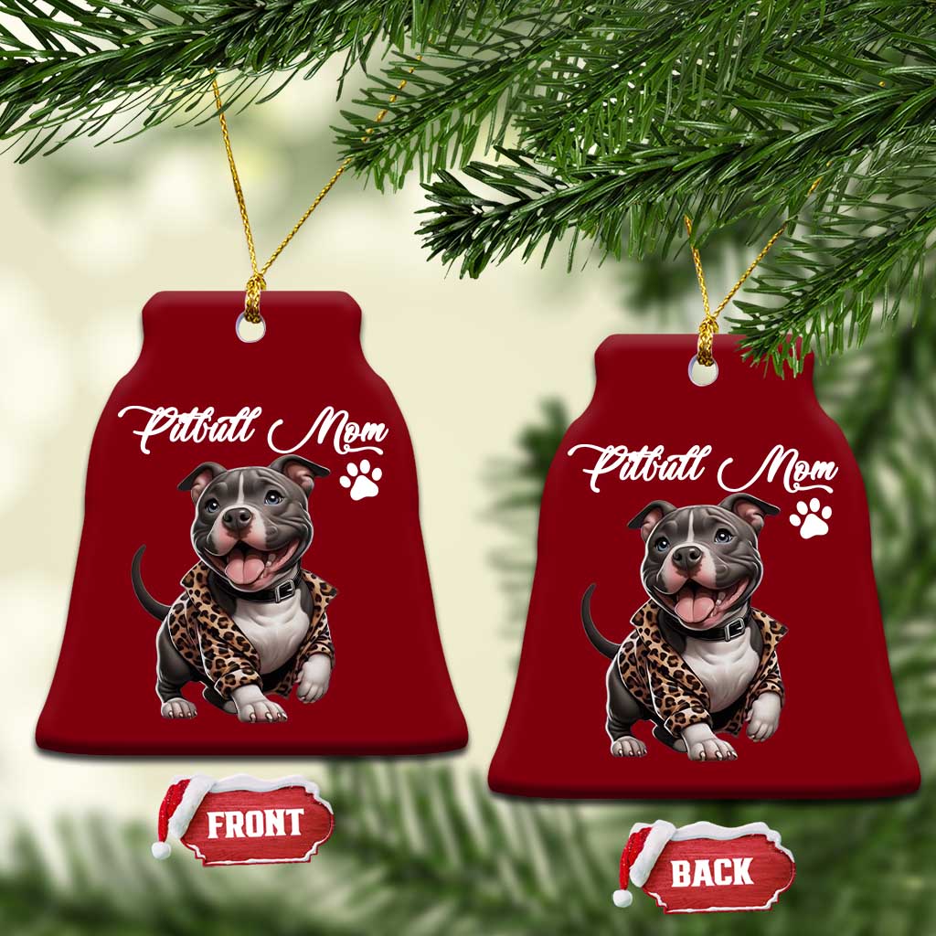 Pitbull Mom Ceramic Ornament Cute Pitbull Puppy Dog Lovers - Wonder Print Shop
