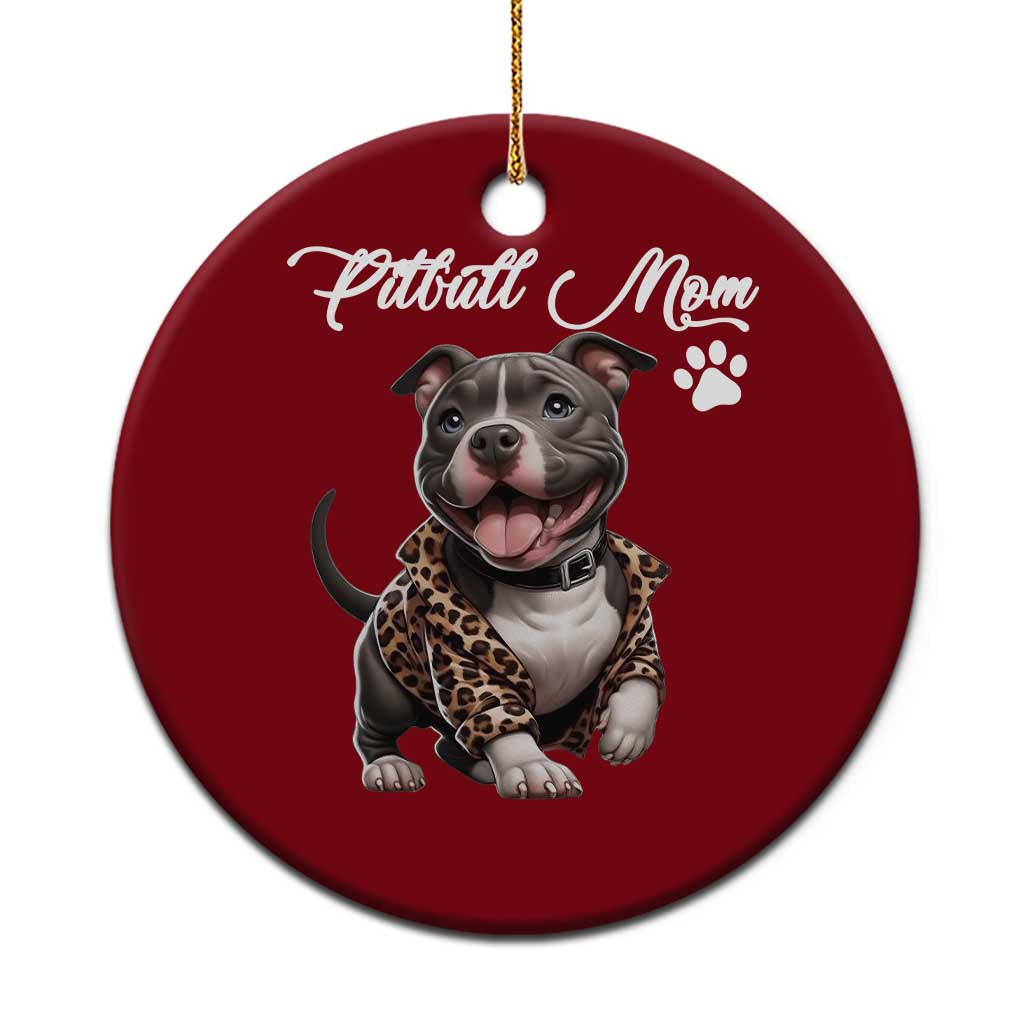 Pitbull Mom Ceramic Ornament Cute Pitbull Puppy Dog Lovers - Wonder Print Shop