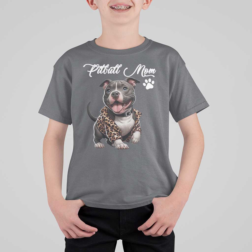 Pitbull Mom T Shirt For Kid Cute Pitbull Puppy Dog Lovers - Wonder Print Shop