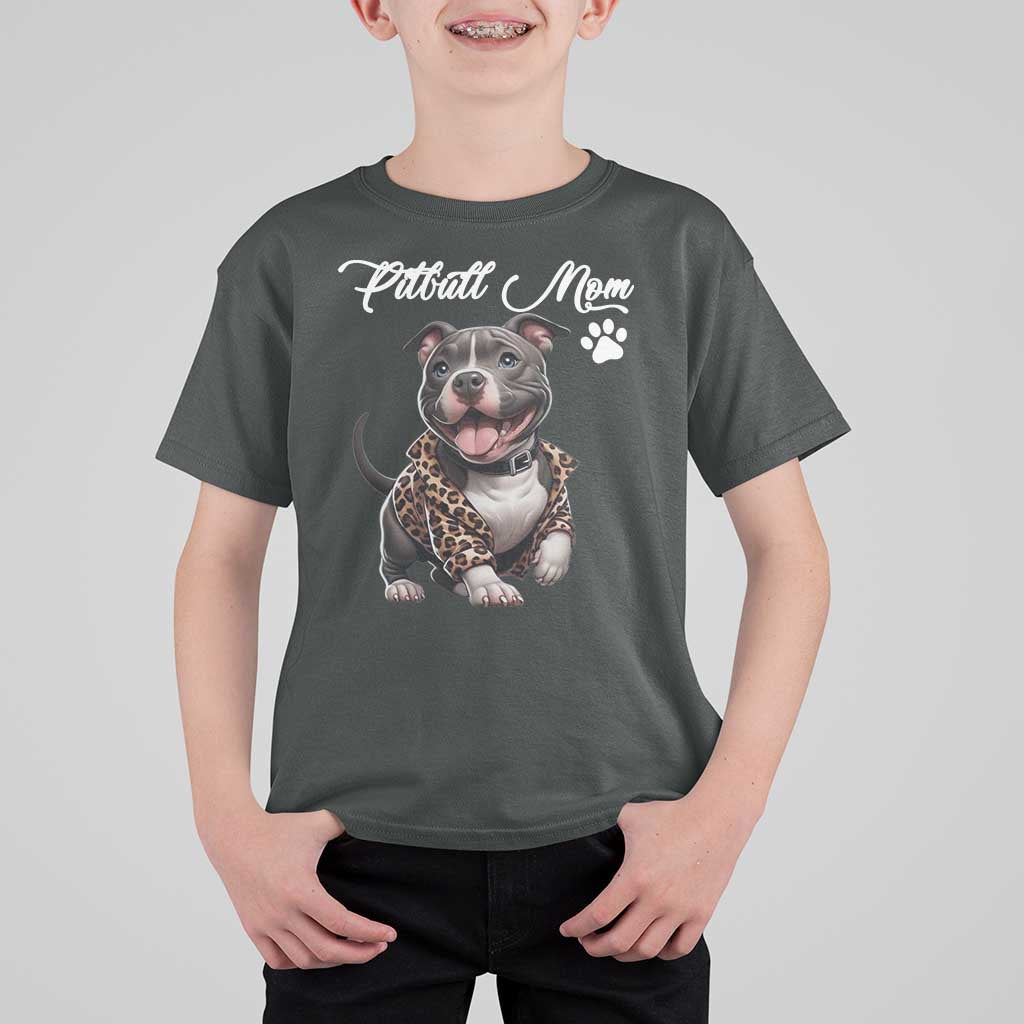 Pitbull Mom T Shirt For Kid Cute Pitbull Puppy Dog Lovers - Wonder Print Shop