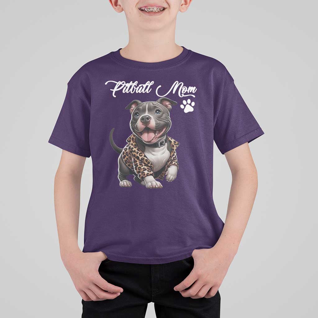 Pitbull Mom T Shirt For Kid Cute Pitbull Puppy Dog Lovers - Wonder Print Shop