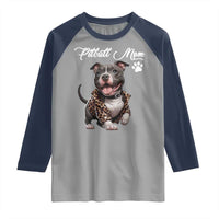Pitbull Mom Raglan Shirt Cute Pitbull Puppy Dog Lovers - Wonder Print Shop