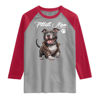 Pitbull Mom Raglan Shirt Cute Pitbull Puppy Dog Lovers - Wonder Print Shop