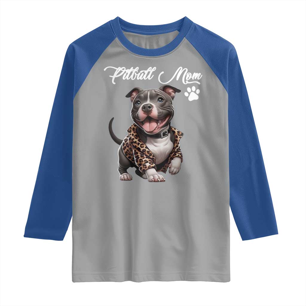 Pitbull Mom Raglan Shirt Cute Pitbull Puppy Dog Lovers - Wonder Print Shop