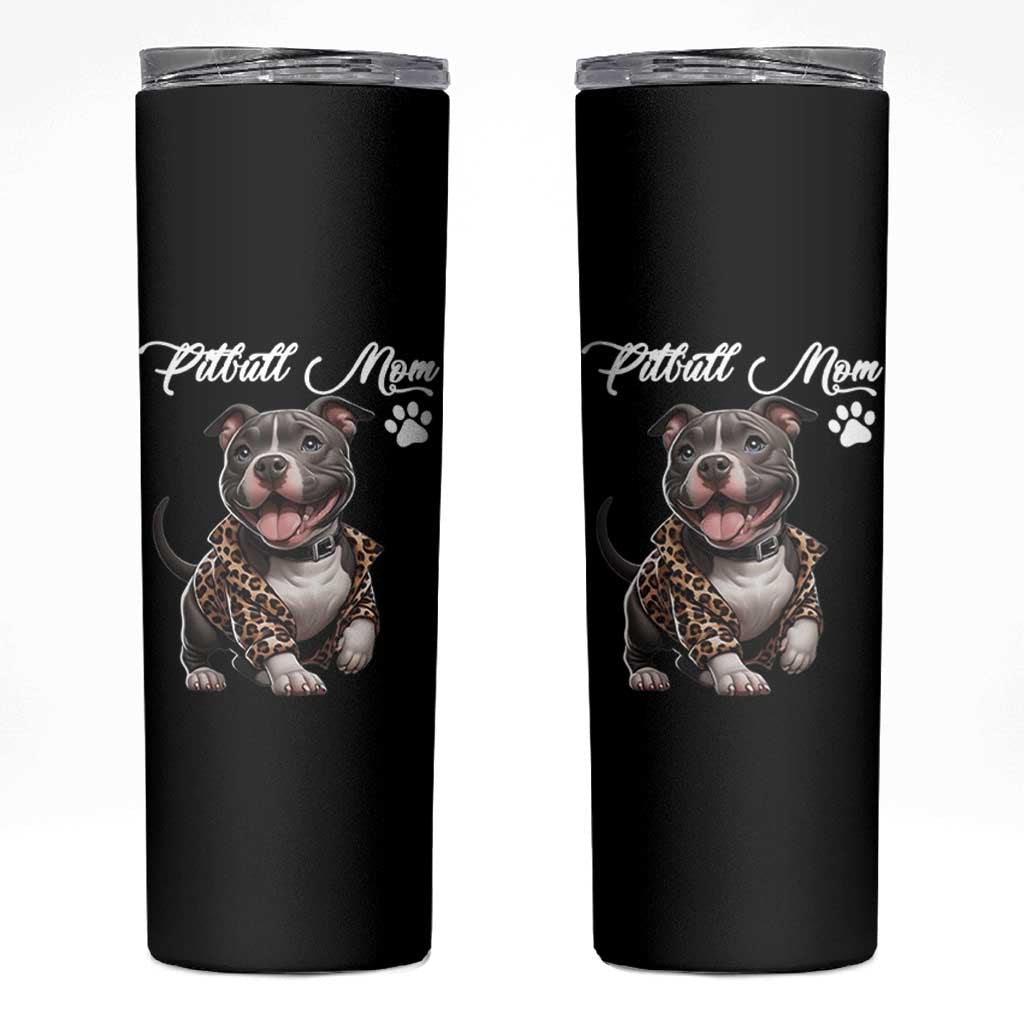 Pitbull Mom Skinny Tumbler Cute Pitbull Puppy Dog Lovers
