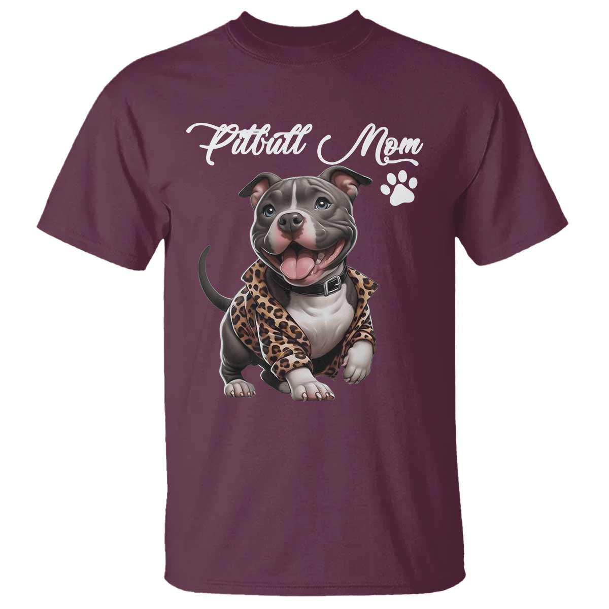 Pitbull Mom T Shirt Cute Pitbull Puppy Dog Lovers - Wonder Print Shop
