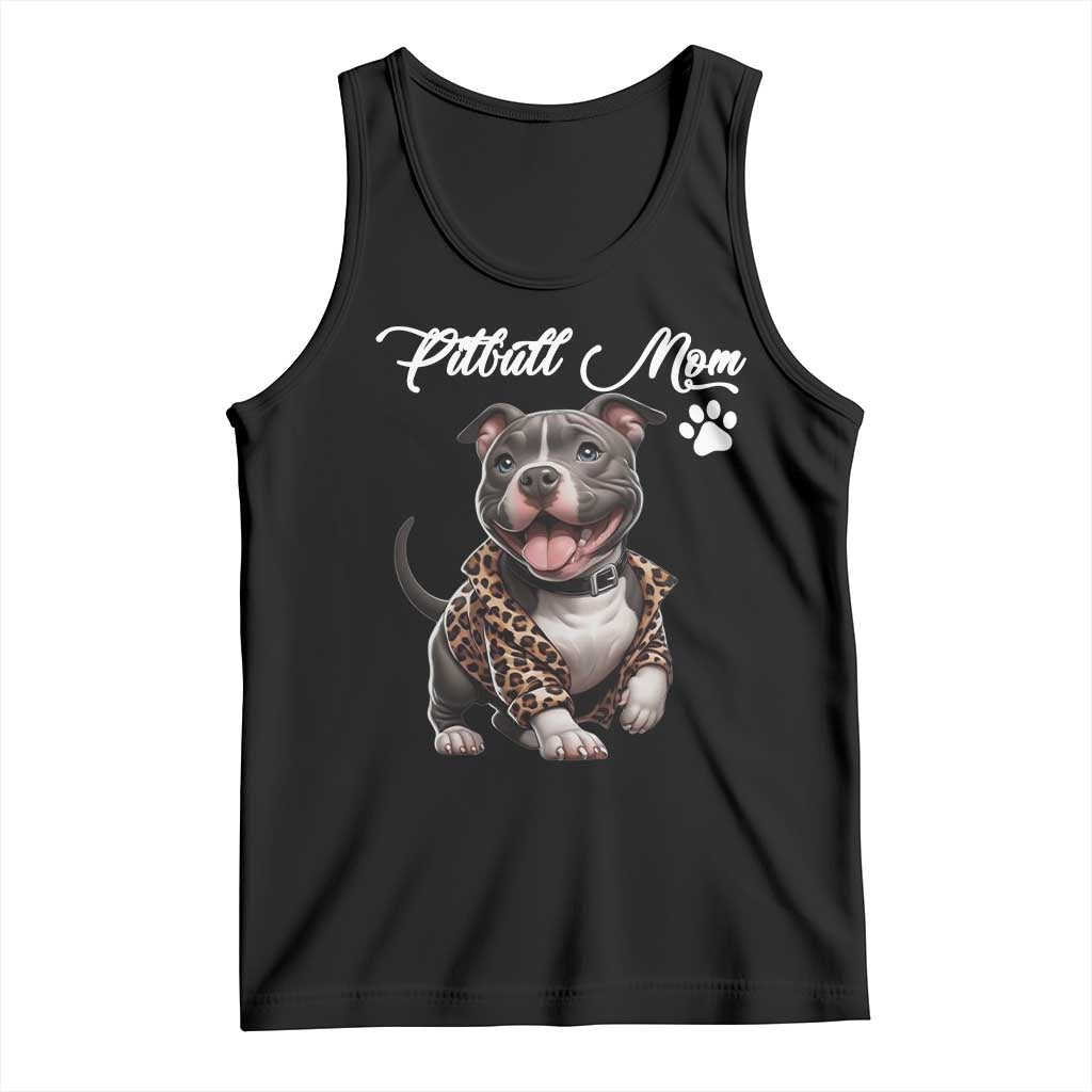 Pitbull Mom Tank Top Cute Pitbull Puppy Dog Lovers - Wonder Print Shop