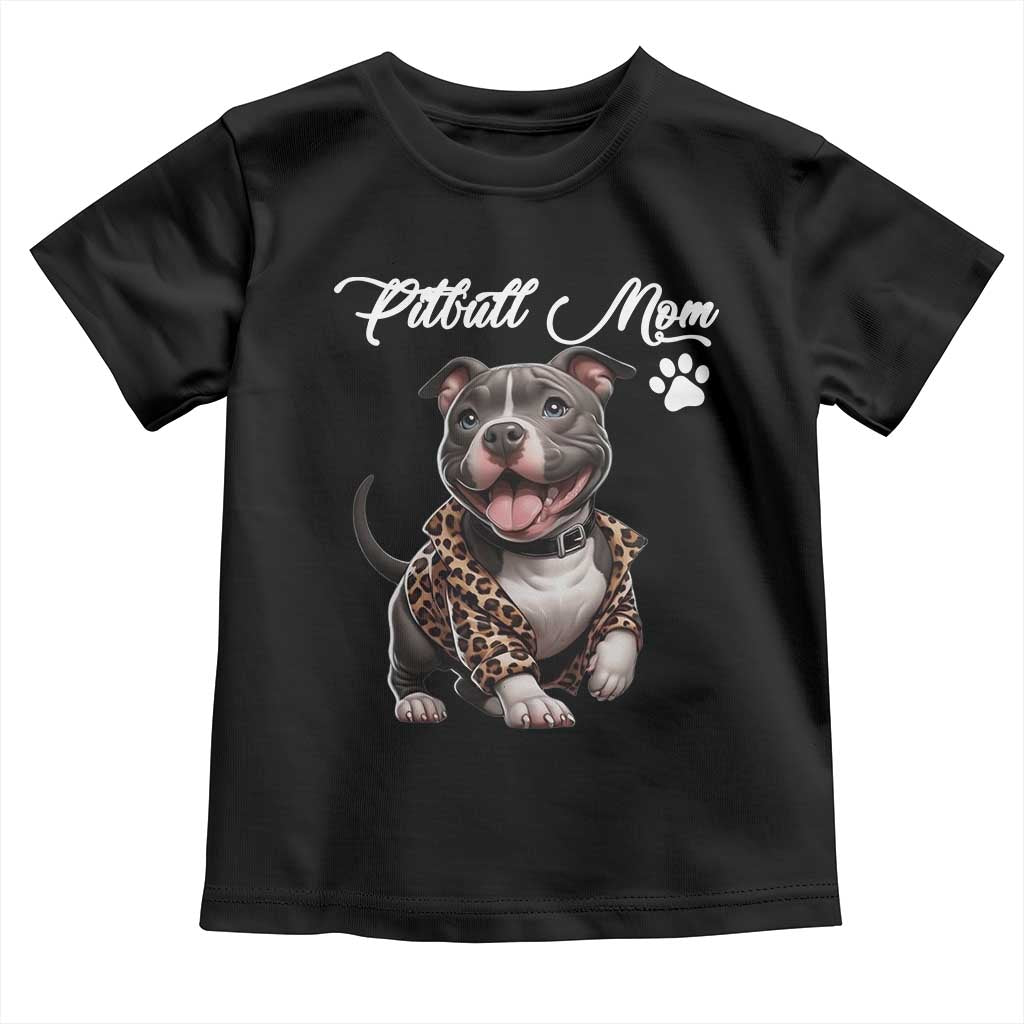 Pitbull Mom Toddler T Shirt Cute Pitbull Puppy Dog Lovers - Wonder Print Shop